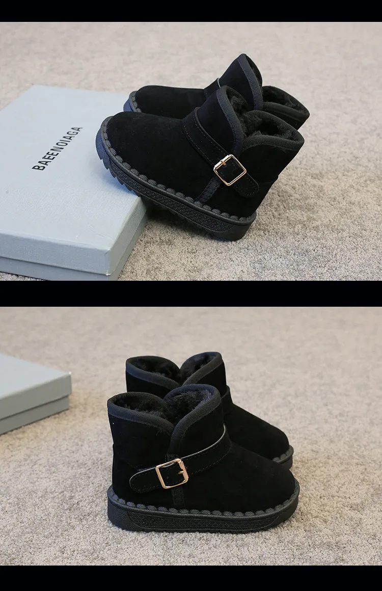 Kids Snow Brown Boys and Girls Baby Toddler Cotton Shoes Kidsnest Gray Soft Padded Thickened Pink Children's Winter_voghion.com