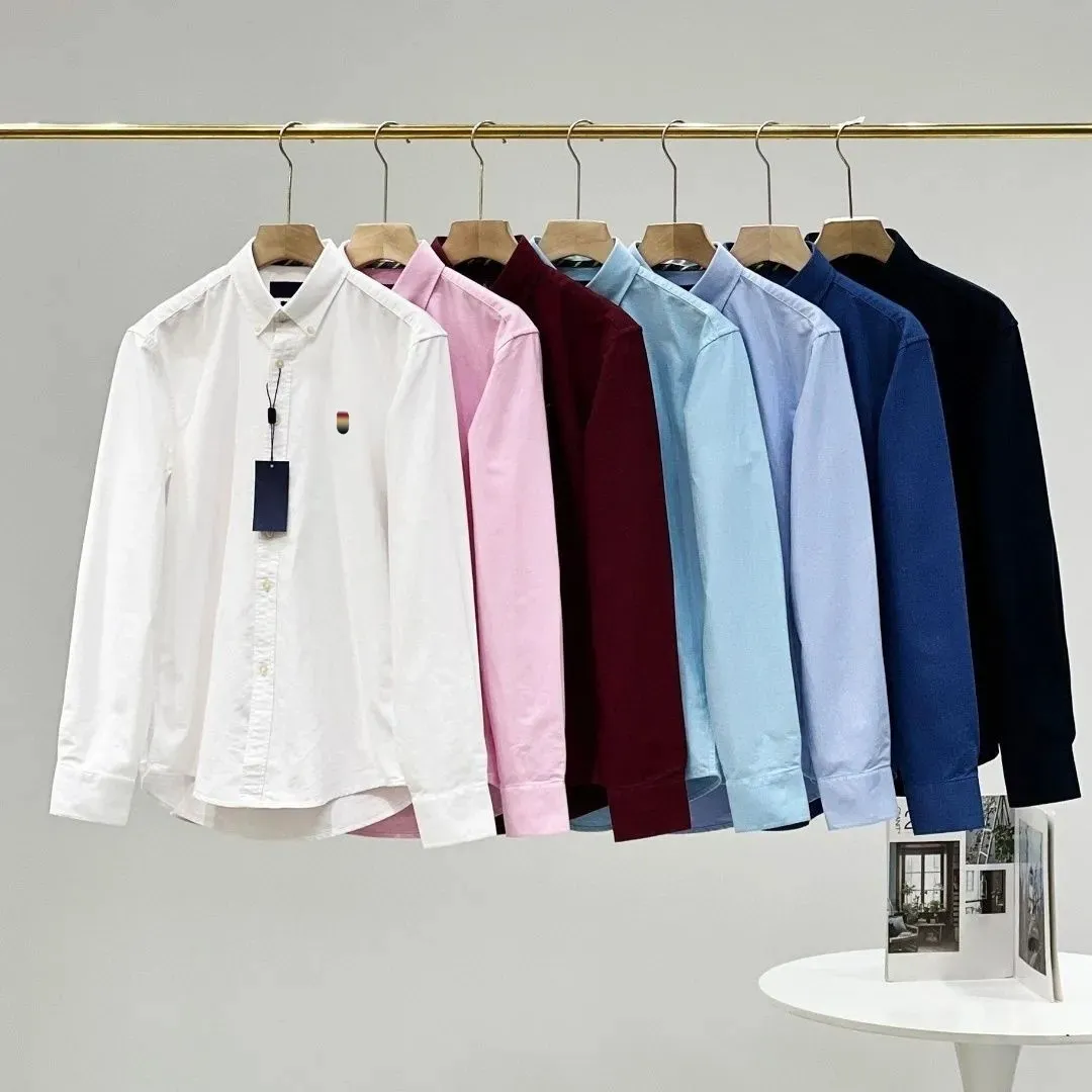 Cămașă pentru bărbați Pols Designer Colorat Pony Pol, Oxford, din catifea reiată, cu mânecă lungă, pentru bărbați, business, slim topuri RL Solid_voghion.com