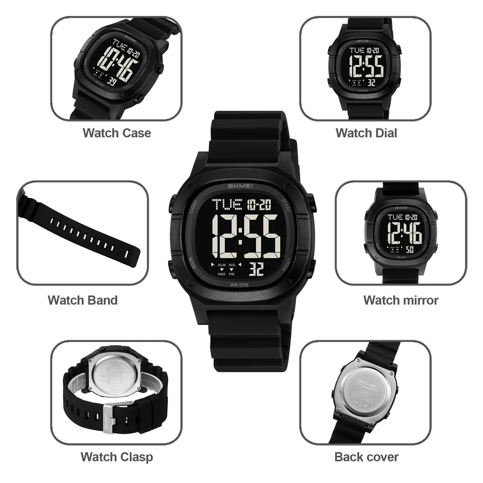 Men's Digital Sport Watch Waterproof Countdown Stopwatch Mens_voghion.com