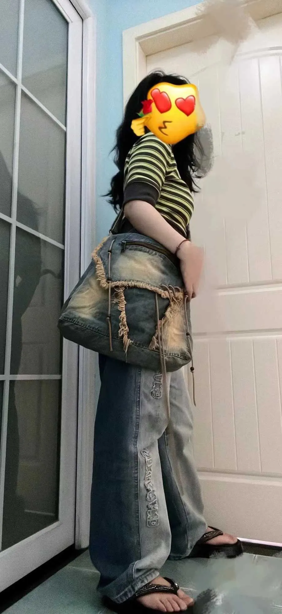 Washed Denim Jeans Casual Totes For Women Shoulder Bags Soft Student Large Capacity Vintage Shopping Bag Female Handbags_voghion.com