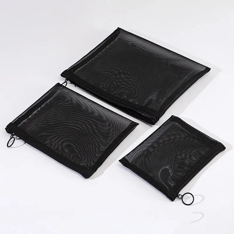 1 trousse de toilette noire pour femme, trousse de toilette transparente, trousse de maquillage, pochette de lavage, petite et grande taille_voghion.com