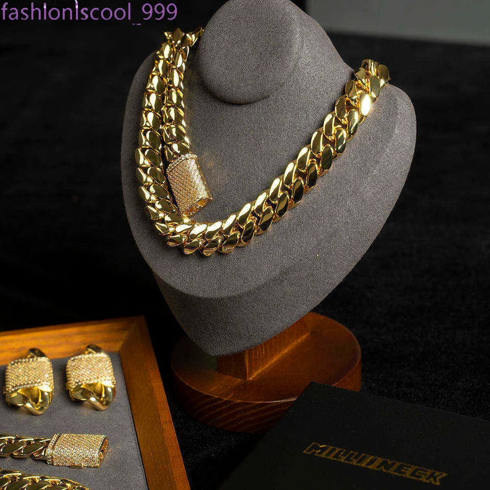 Hot selling hoge kwaliteit Hip hop custom Roestvrij staal Nooit vervagende gouden 20mm Miami Cubaanse ketting dames heren_voghion.com