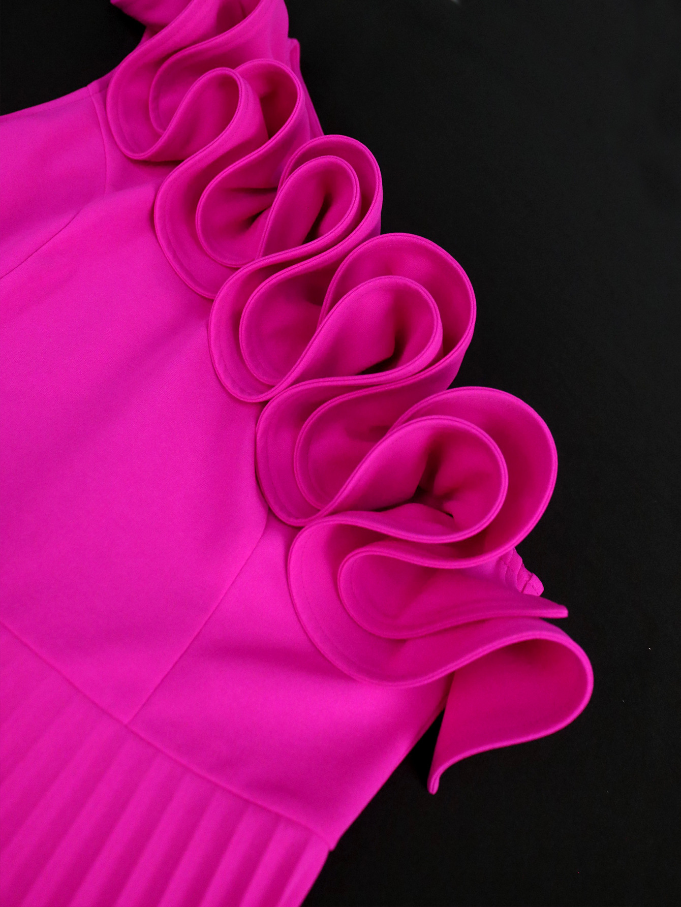 Plus Size Damen Ein-schulter-kleid Mit Rüschen Und Faltenrock_voghion.com