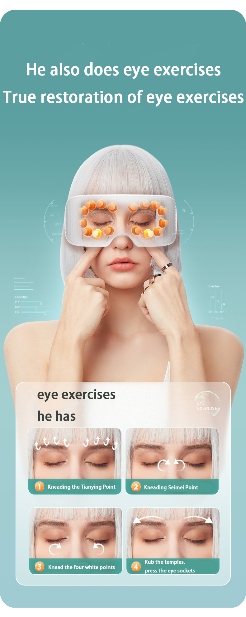 Nano Steam Eye Massager Eye Care Sildošā Bluetooth mūzika Noguruma un tumšo loku mazināšanai Zem acīm_voghion.com