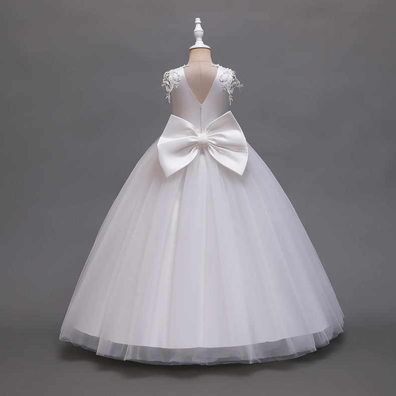 Petite robe Tutu à fleurs pour fille, fête d'anniversaire, communion, perlée, nouvel an, noël, princesse, manches volantes, 2024_voghion.com