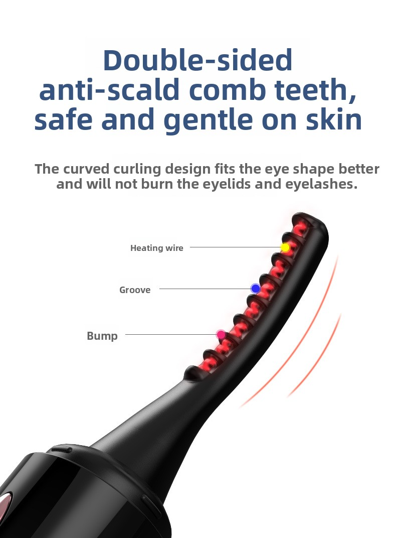 Rechargeable Heated Eyelash Curler - 4-Speed Temperature Control With LED Display For Long-Lasting Curl_voghion.com
