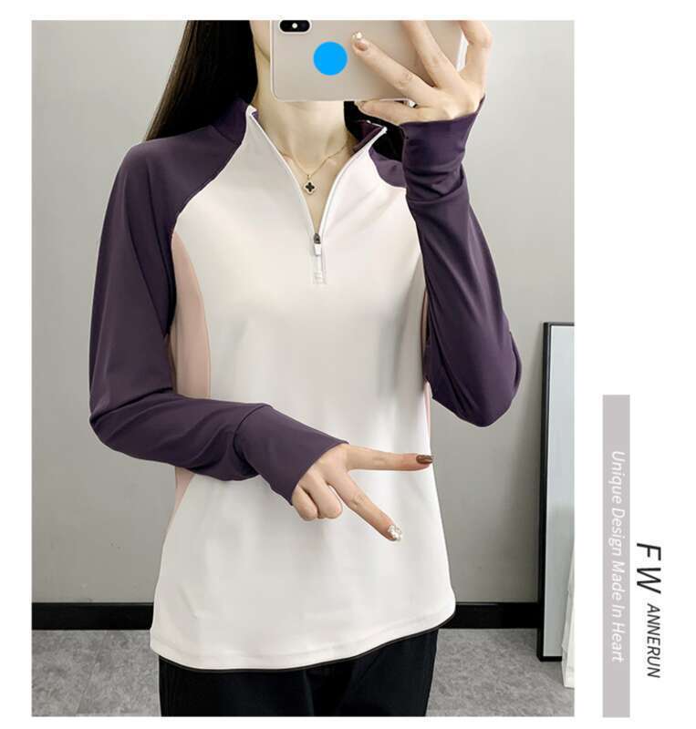 Pomladna in jesenska majica s kratkimi rokavi za šport na prostem, raztegljiva, odvaja vlago in hitro sušeča, z dolgimi rokavi, za ženske, za sončenje_voghion.com