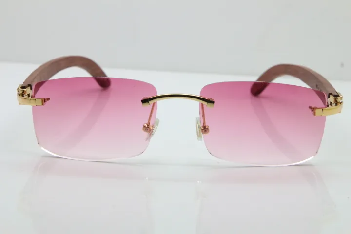 Rimless Wood Frame Men Sunglasses For Driving And Outdoors_voghion.com
