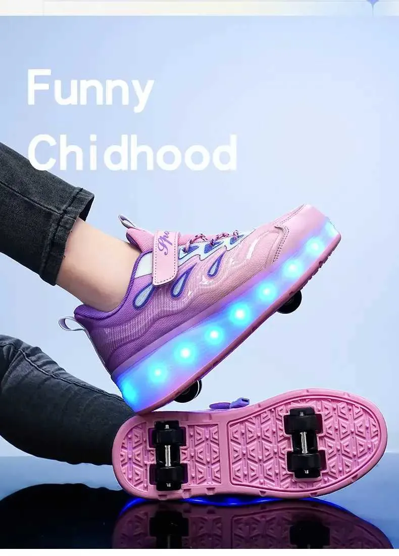 Moda Paten Ayakkabıları Çocuklar Çocuklar Günlük Spor Oyuncak Hediye Oyunlar Erkekler 4 Tekerlek Spor Ayakkabılar Kızlar Botlar Ultra Hafif_voghion.com