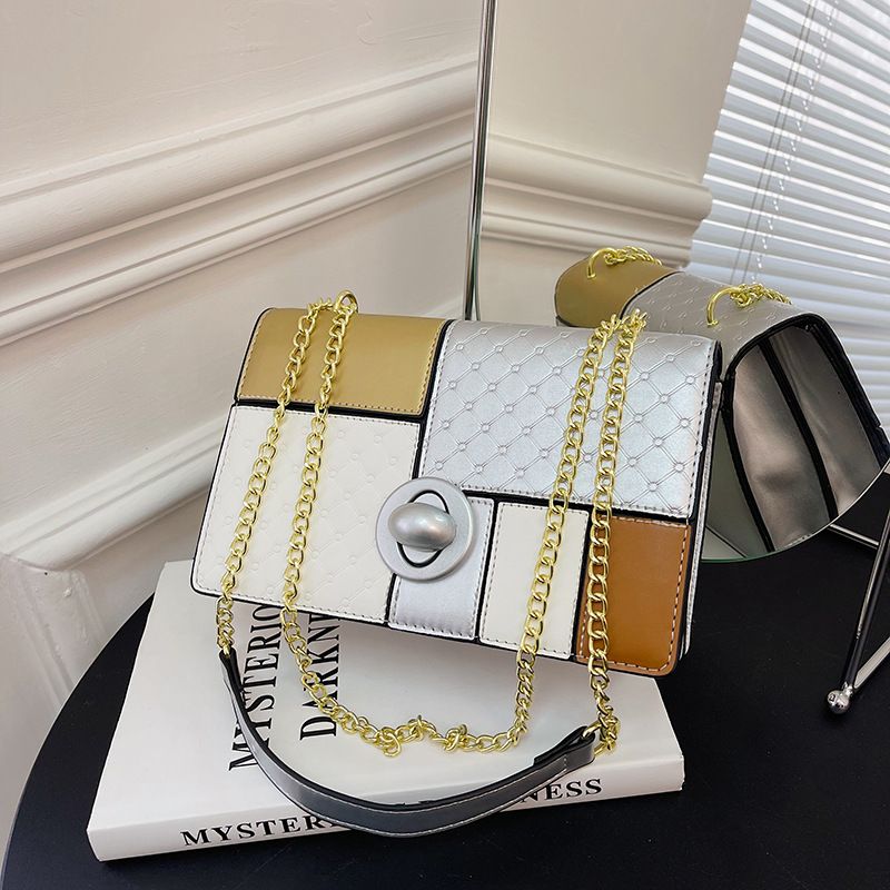 High-End-Tasche für Damen 2023 neue modische Schulter-Umhängetasche Kontrastfarbennähte große Kapazität kleine_voghion.com