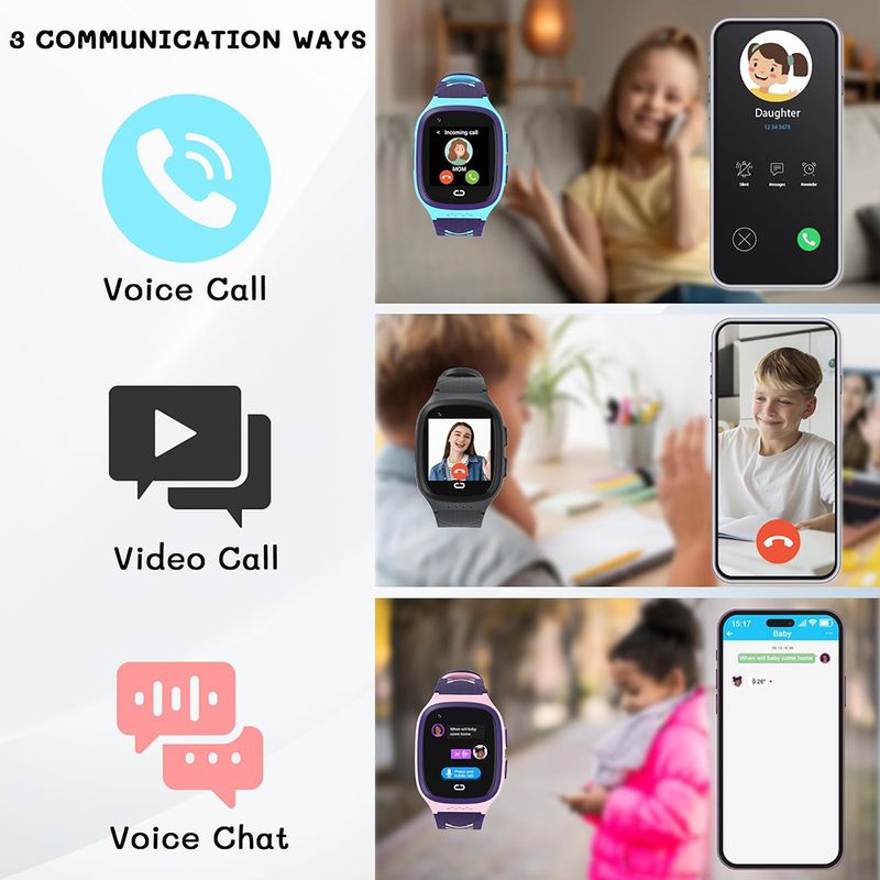 2024 Smart For Kid 4G Sim Card Video Call SOS GPS Location Student Watch for Children Boy Girl Smartwatch_voghion.com