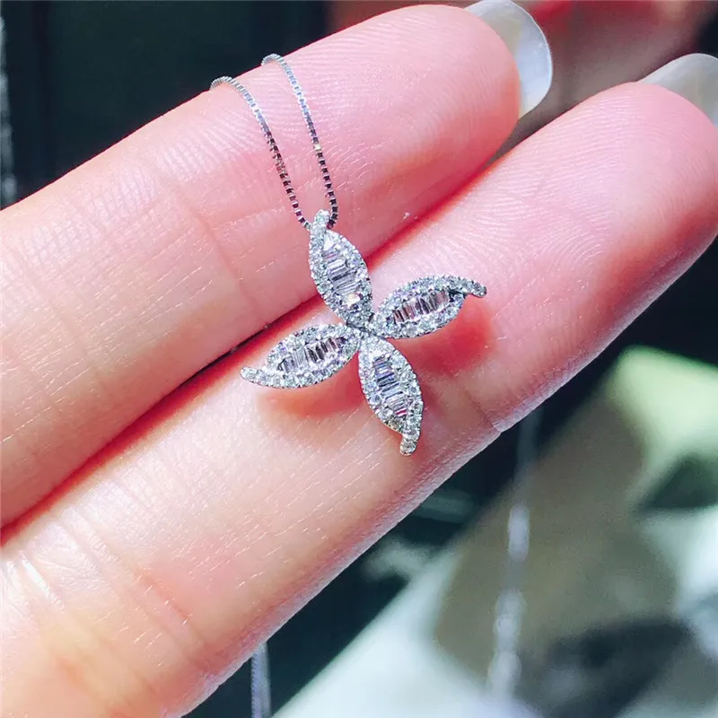 Colliers pendentifs Nouveau collier délicat pour femme avec zircone cubique blanche Design chic Bijoux de déclaration pour femme pour fête de mariage_voghion.com