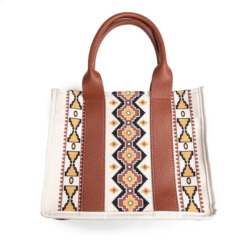 Damen Spot Cross-Border Tote Canvas Umhängetasche Bohemian Aztec Geldbörsen und Handtaschen Damen Geldbörse 240824_voghion.com