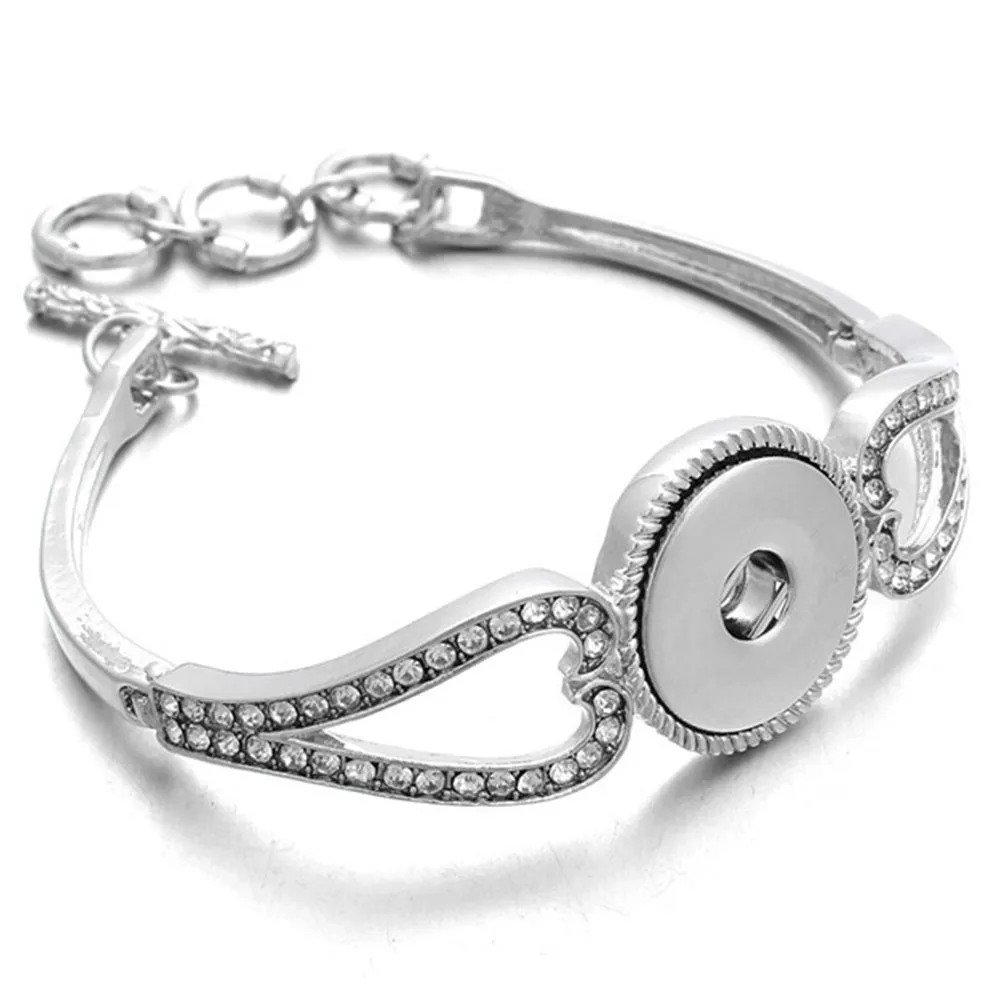 Bracelets à breloques Bouton-pression Bijoux Bracelet Bracelet en métal réglable Interchangeable Couleur mixte Envoi gratuit_voghion.com