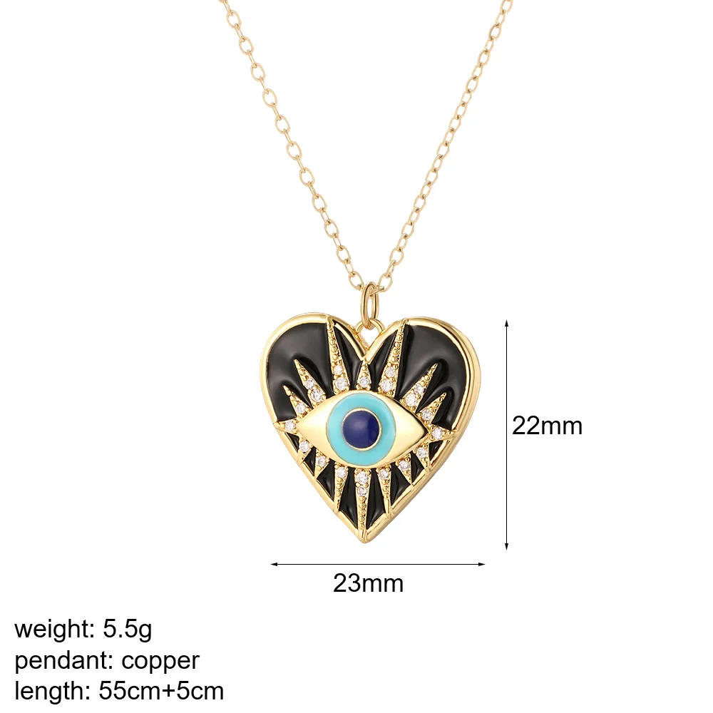 Anhänger Halsketten Mode Türkisches Auge Böses Blaues Herz Liebe Halskette Für Frauen Mädchen Zierlicher Choker Frau Glücksschmuck_voghion.com