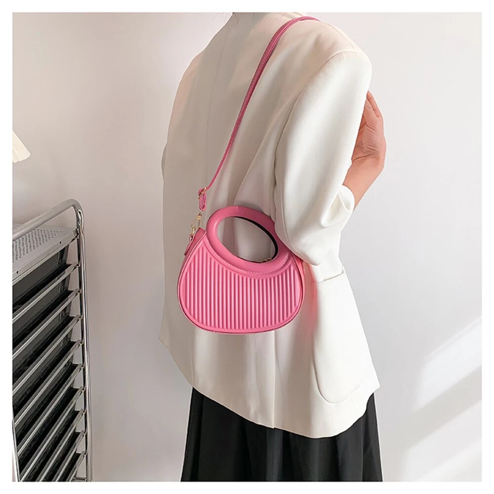 Borse a tracolla color caramella Y2k Style Borse da donna in pelle Borsa con cerniera_voghion.com