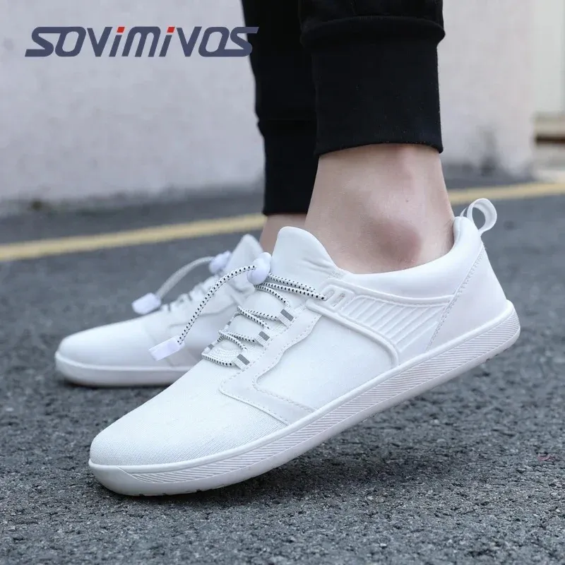 Mens Cross-Trainer Casual Sneakers Barefoot Shoes | Wide Toe Box Womens Minimalist Trail Runner Canvas Loafers 240624_voghion.com