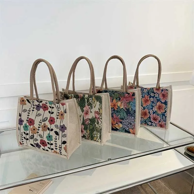 Designer Tote Handbag Large Capacity Jacquard Canvas Shopper Bag_voghion.com