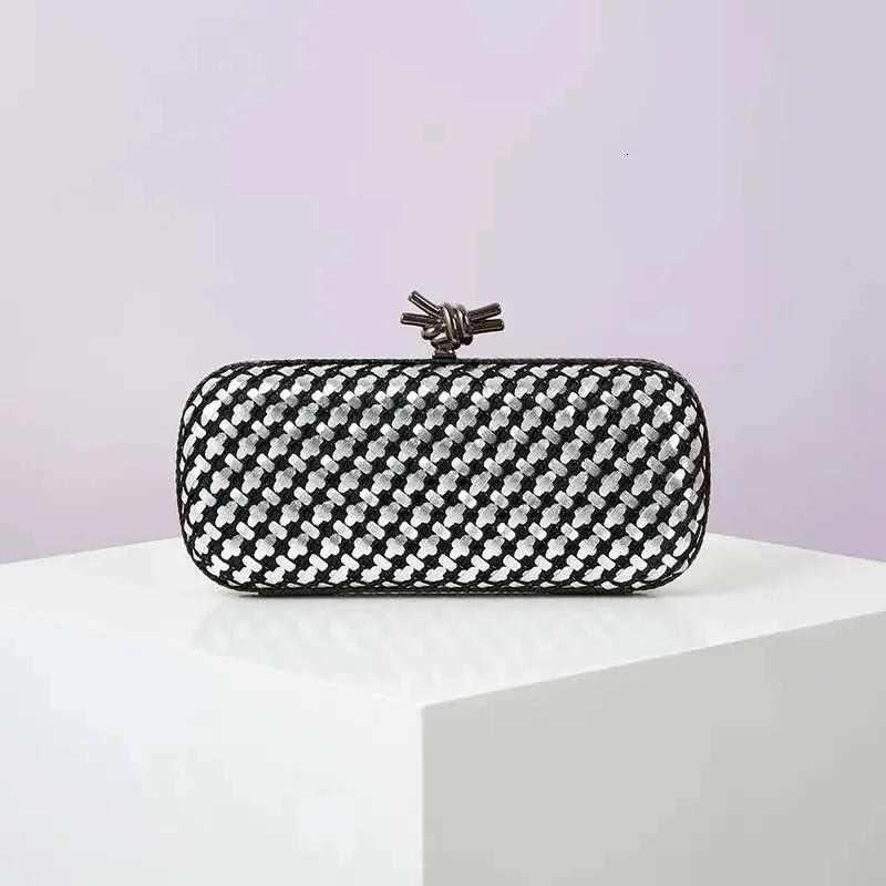 Gold Evening Clutch Bag For Women Leather And Bright E Woven Purse Elegant Ladies Metal Knot Party Handbag Bolsas_voghion.com