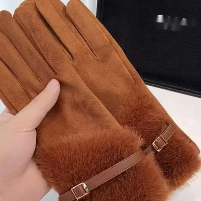 Woolen Suede Winter Fashion, Warm Outdoor Gloves, Windproof And Cold Proof, Suitable For Women's Gloves_voghion.com