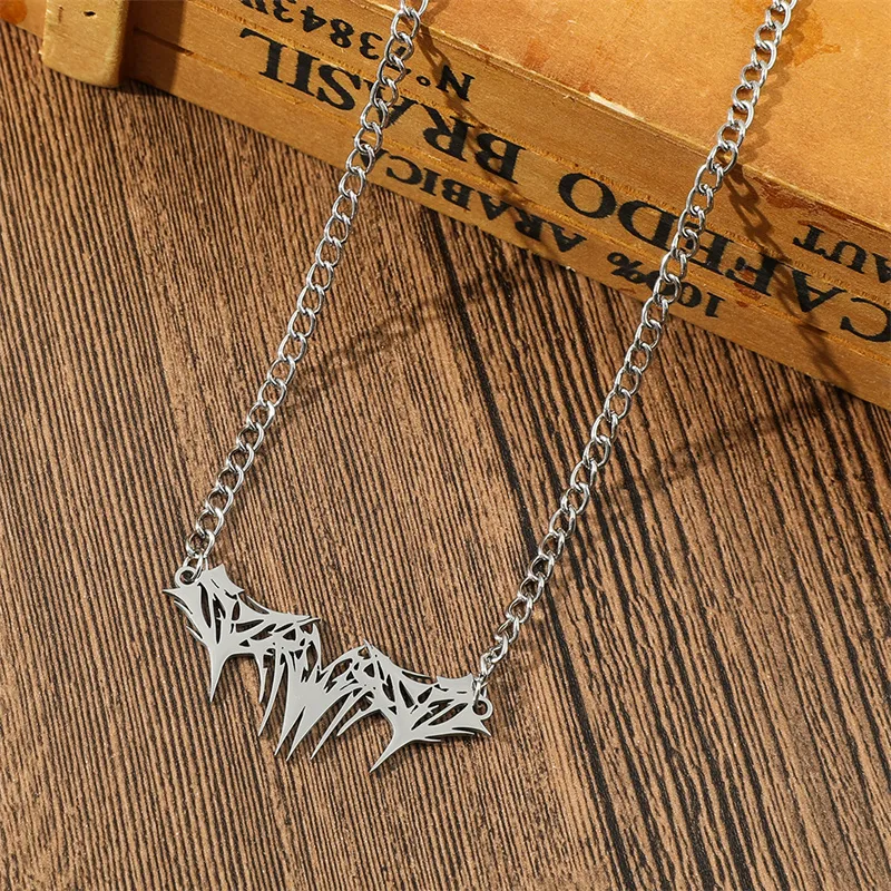 Colliers pendentifs minimalistes en acier inoxydable avec épines, couleur argent, mode femme homme, hip hop, rock, bijoux punk_voghion.com