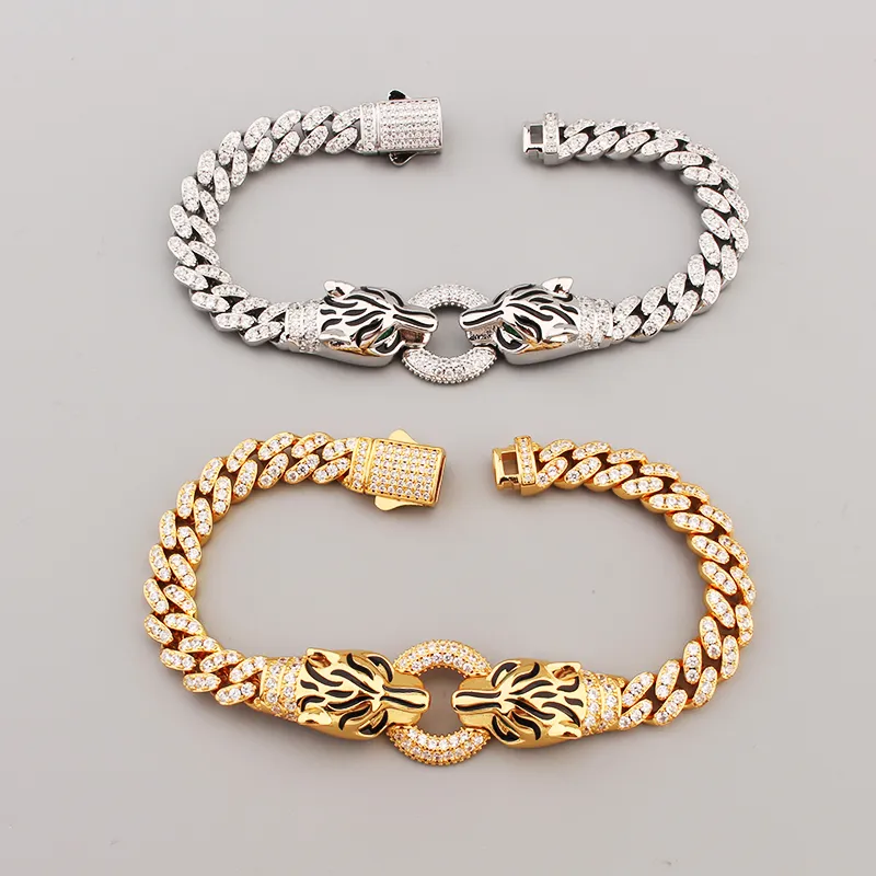 new Wide Gold Sliver Leopard Animals Bangle Bracelets Chain Love Designer For Women Men Couple Fashion Designer Wedding_voghion.com