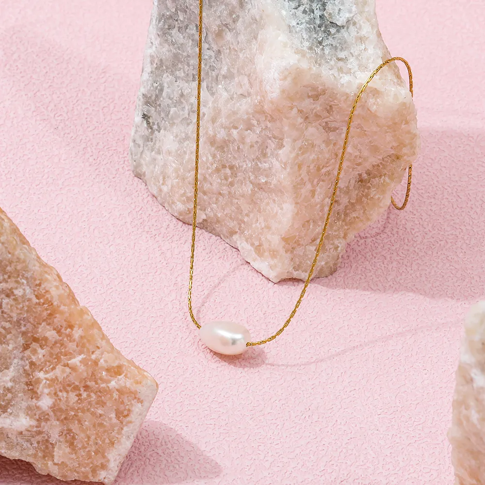 Chains Joolim Jewelry Wholesale No Fade Fashion Irregular Natural Freshwater Baroque Pearl Pendant Stainless Steel_voghion.com