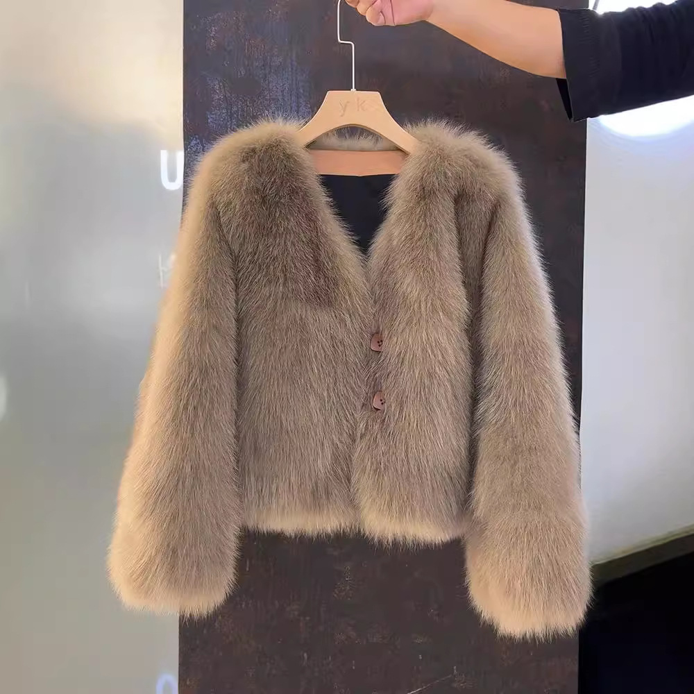 Vêtements pour femmes Veste courte d'hiver pour femmes Nouveau style Manteau de fourrure pour femmes Manteau de fourrure épais de tempérament de luxe léger pour femmes