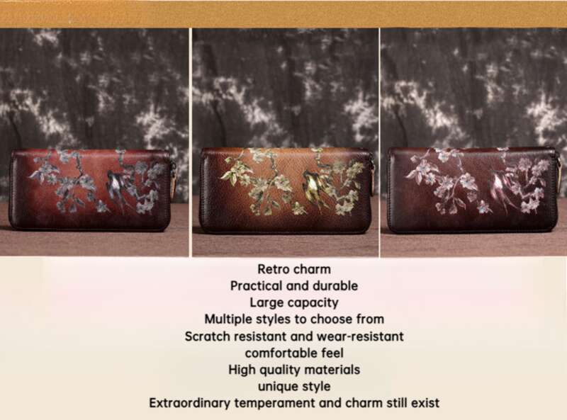 Portefeuille vintage, sac à main, porte-cartes, sac pour femme, sac de sport, sac pour homme, multifonctionnel, grande capacité, élégant et beau_voghion.com