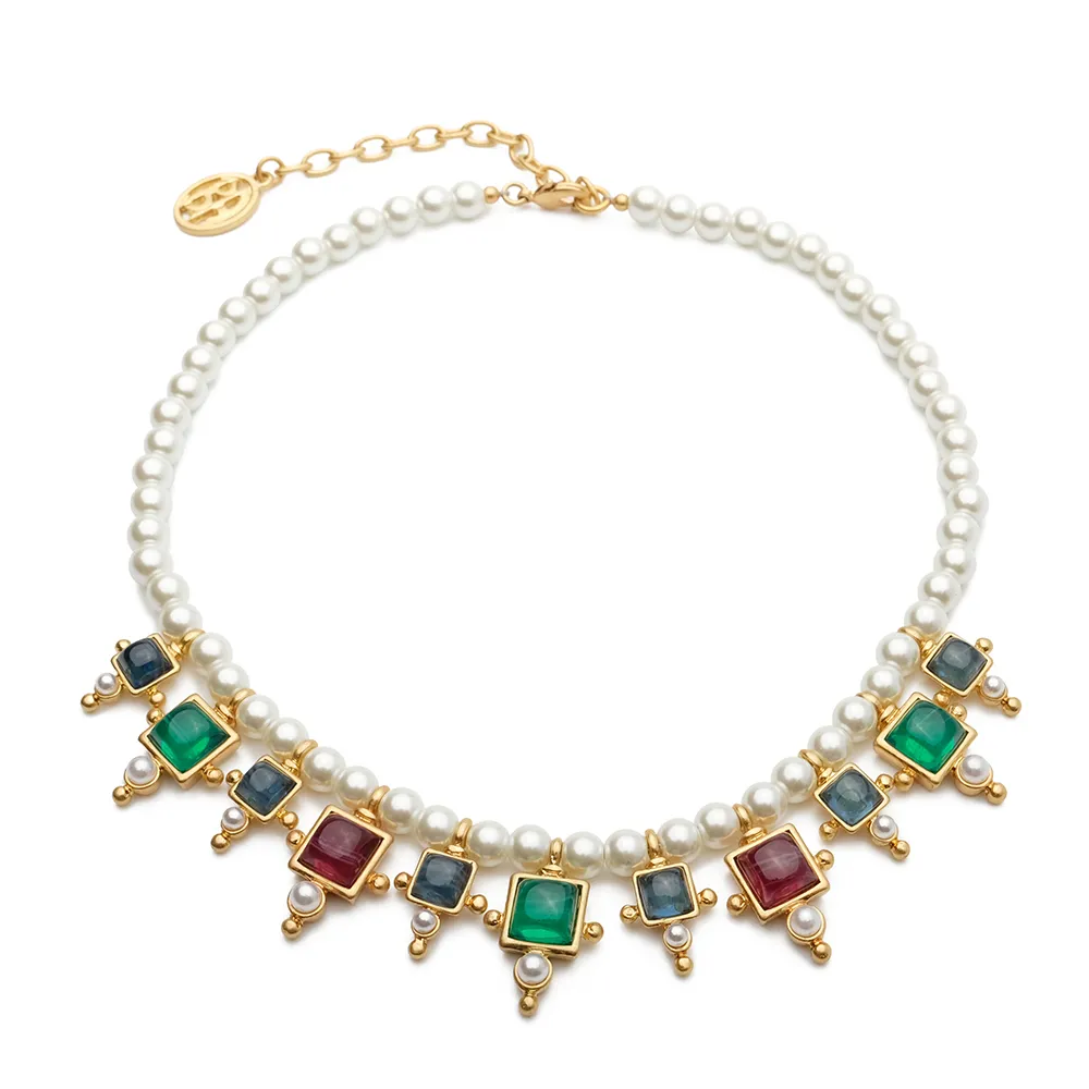 Pendant Necklaces Vintage Pearl Choker Necklace For Lady Runway Show Accessories JewelryPendant_voghion.com