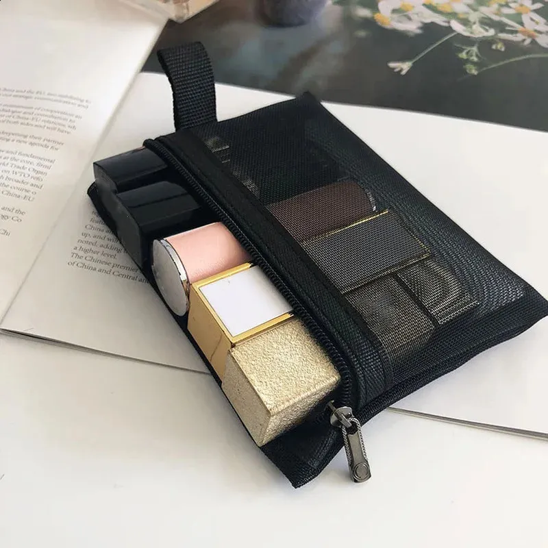 1 trousse de toilette noire pour femme, trousse de toilette transparente, trousse de maquillage, pochette de lavage, petite et grande taille_voghion.com