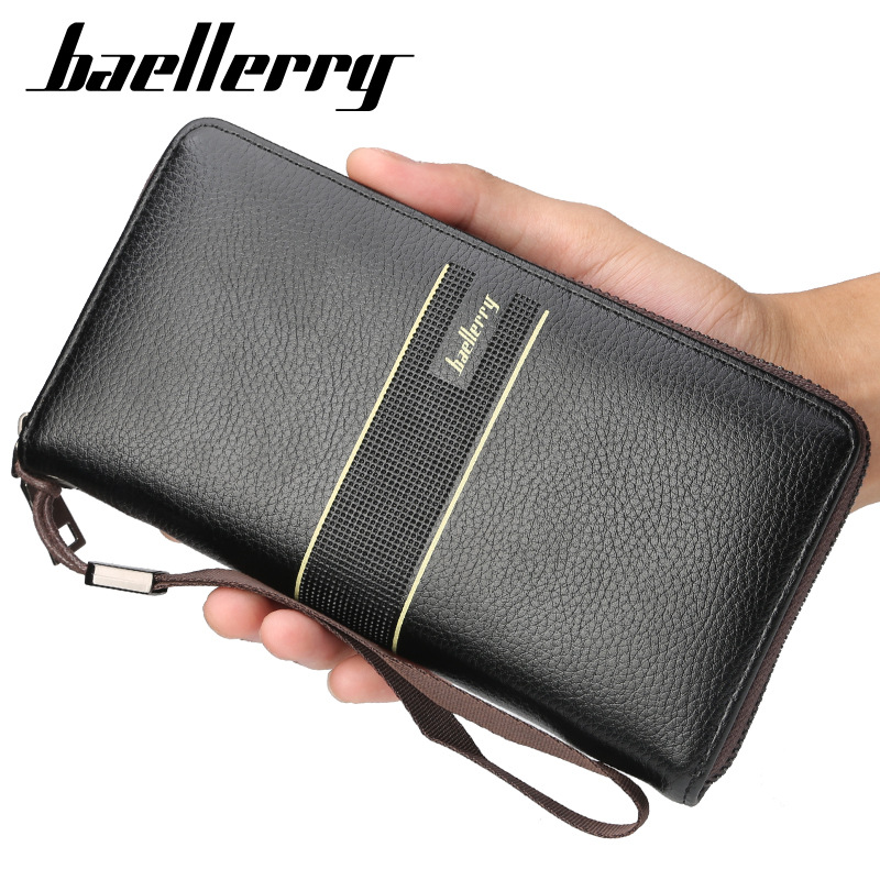 baellerry Nuovo Portafoglio Uomo Business Multifunzione Cerniera Lungo Frizione Grande Capacità Portafoglio_voghion.com