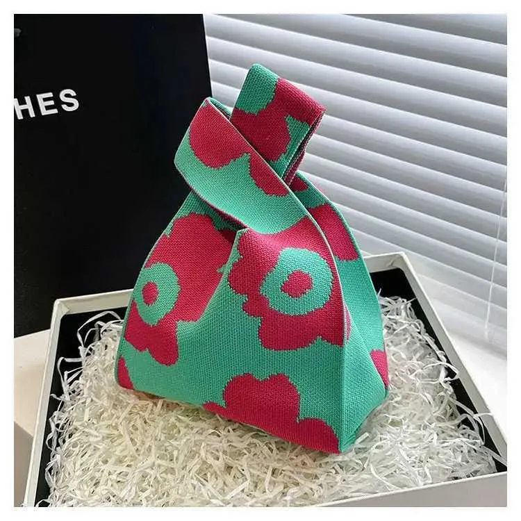 Borsa a mano in tela artistica giapponese di grande capacità, modello Geely, portafoglio con nodo casual e borsa da polso alla moda e versatile Wens_voghion.com