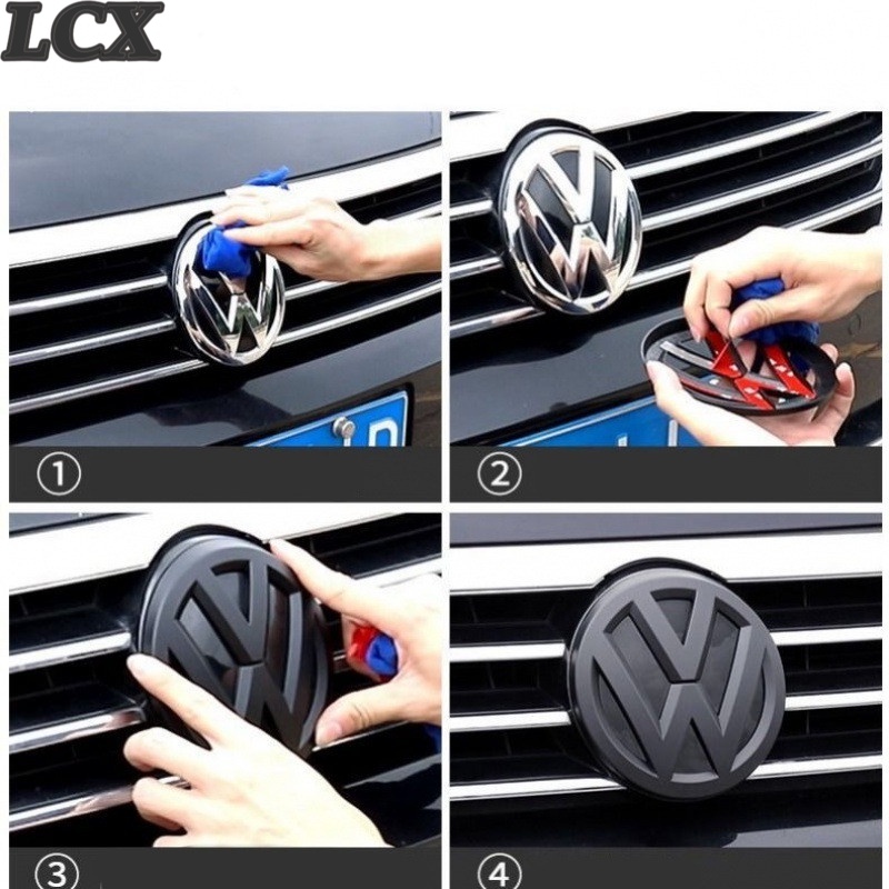 LCX 2 Stück Auto-Frontgrill-Abzeichen, Heckkoffer-Emblem, Deckelabdeckungen, Aufkleber für VW Golf 6 7 7.5 CC Jetta Magotan Santana Tharu_voghion.com