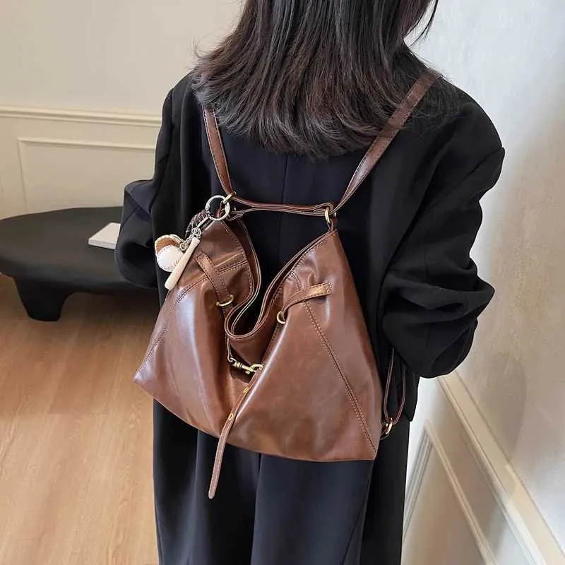Ladies large capacity shoulder bag fashionable solid color PU casual zipper crossbody ba241216_voghion.com