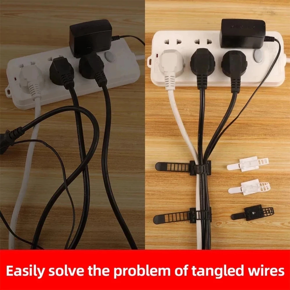 Adjustable Cable Organizer Wire Winder Clip Earphone Holder Self Adhesive Mouse Keyboard Cord Management USB Charger Protector_voghion.com