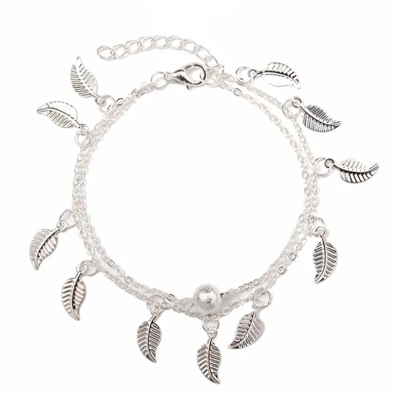 2018 Ny Mode Boheme Kvinder Guldblad Etnisk Stil Link Hage Fodkæder Armbånd Fodsmykker Barfods Sandal Gaver_voghion.com