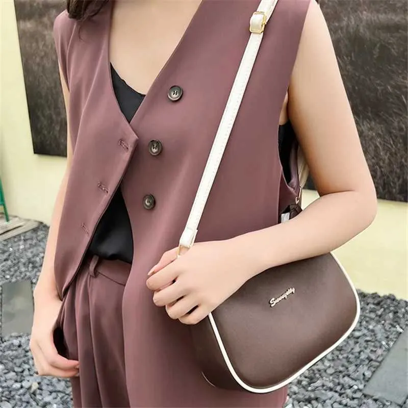 Schicke Damenhandtaschen, einzelne Umhängetasche für Frauen, stilvolle verstellbare Schultergurte, Unterarmtasche aus PU-Leder_voghion.com