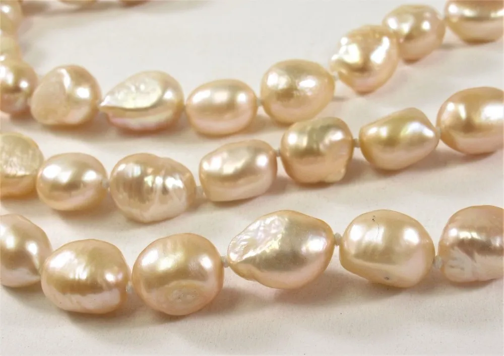 Chaînes Perles de culture d'eau douce naturelles irrégulières baroques 8-9 mm blanc rose noir collier 100 pouces chaîne de pull_voghion.com