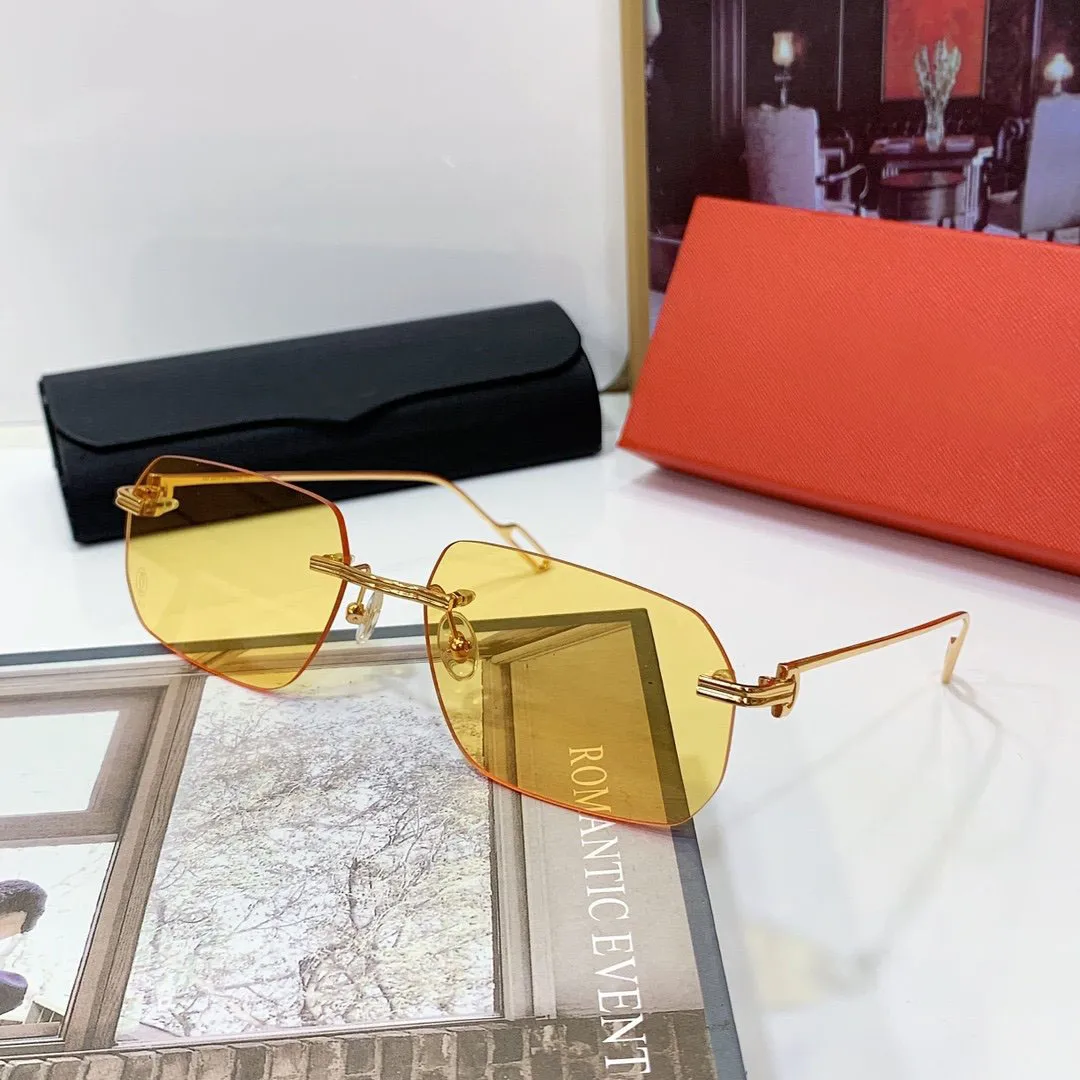 Stylish Retro Sunglasses Uv400 Protection Gold Frame Unisex_voghion.com