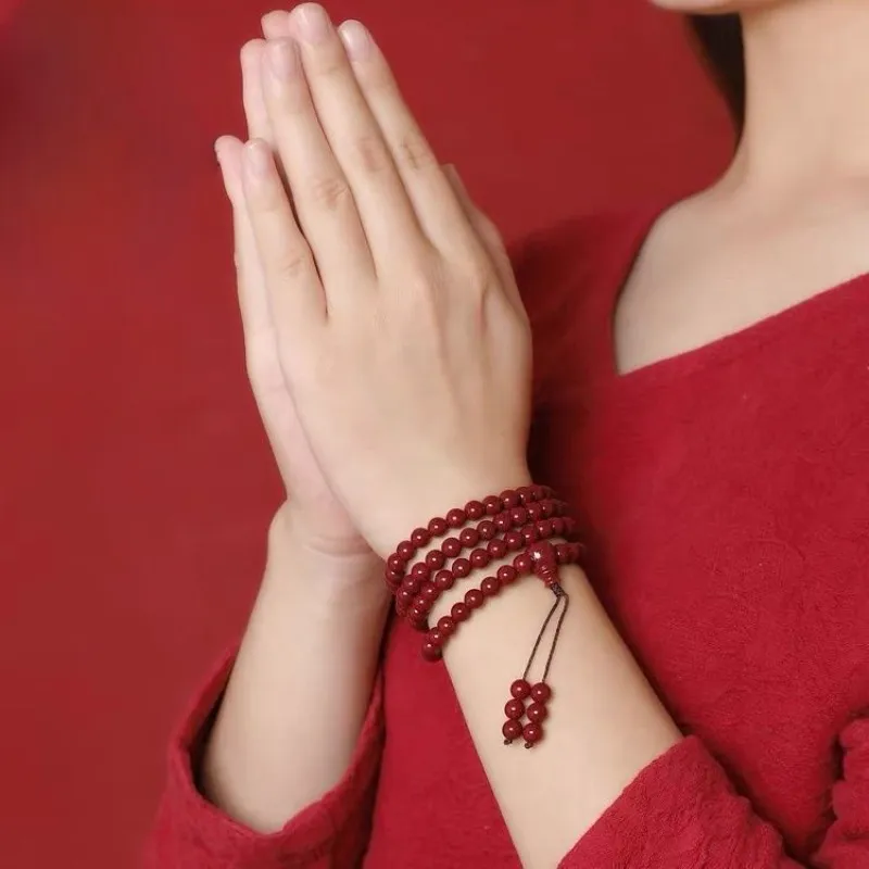 Strang Zinnober 108 Buddha Perlen String Bedeutung schön_voghion.com