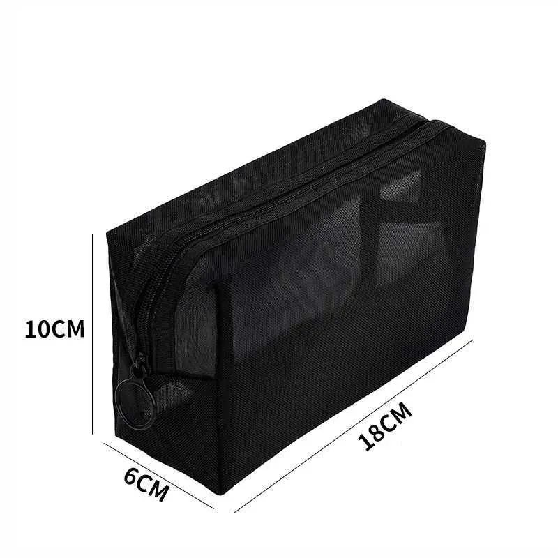 5/1 pezzo di organizer da viaggio portatile per cosmetici, piccolo, trasparente, in rete, rosso, Y241023_voghion.com