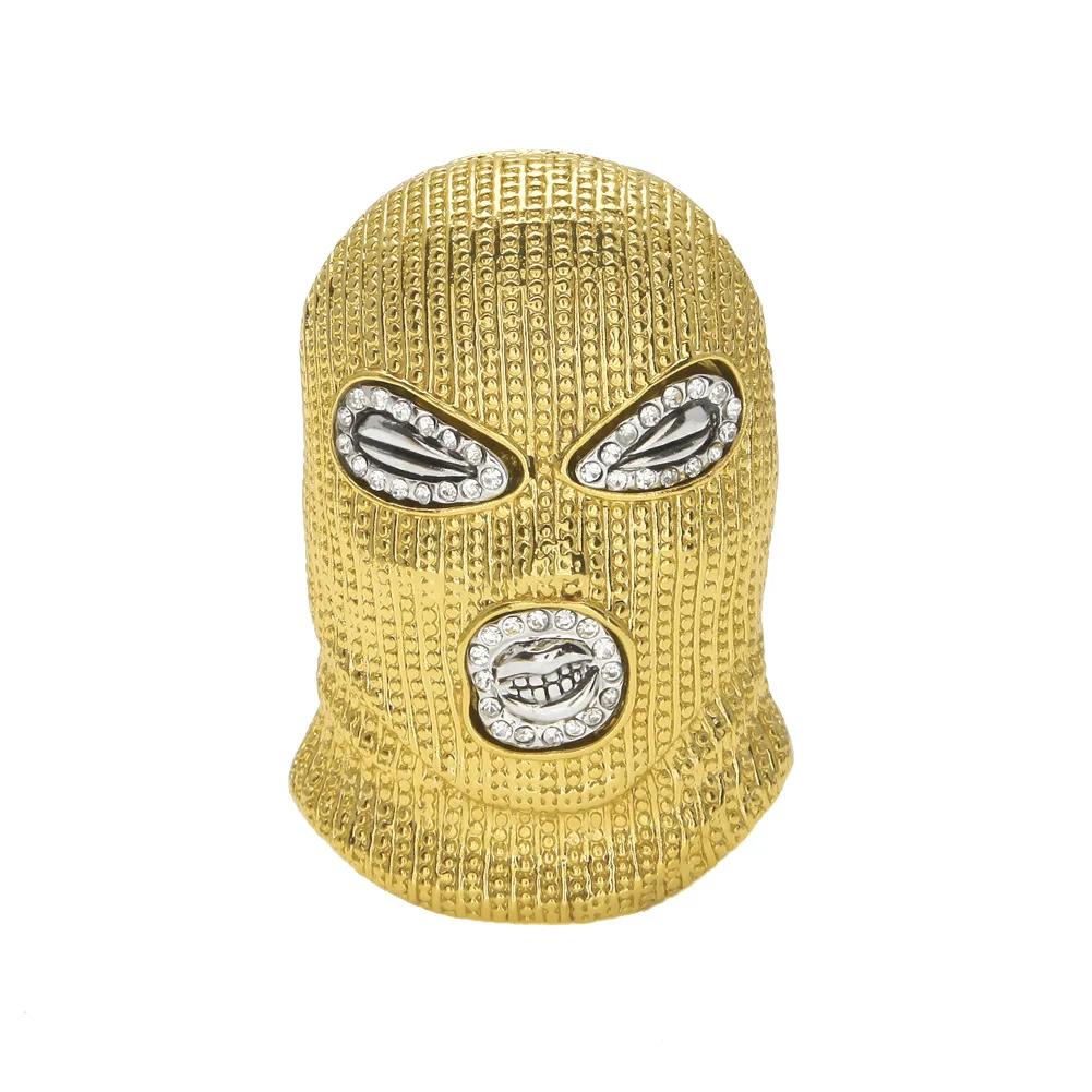 Balaclava Masken Halskette In Rotgold Mit Cuban Chain Kette_voghion.com