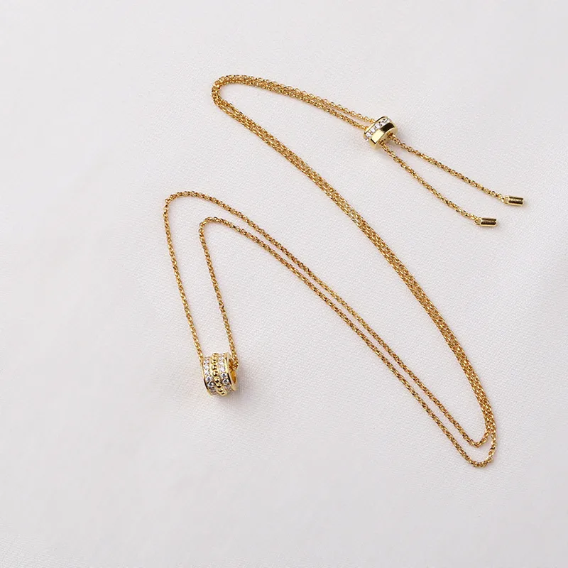 Collier La Belle Epoque en Argent Sterling Couleur Or Jaune avec Mini Créole Annea Micro Zircone Cubique Femme_voghion.com