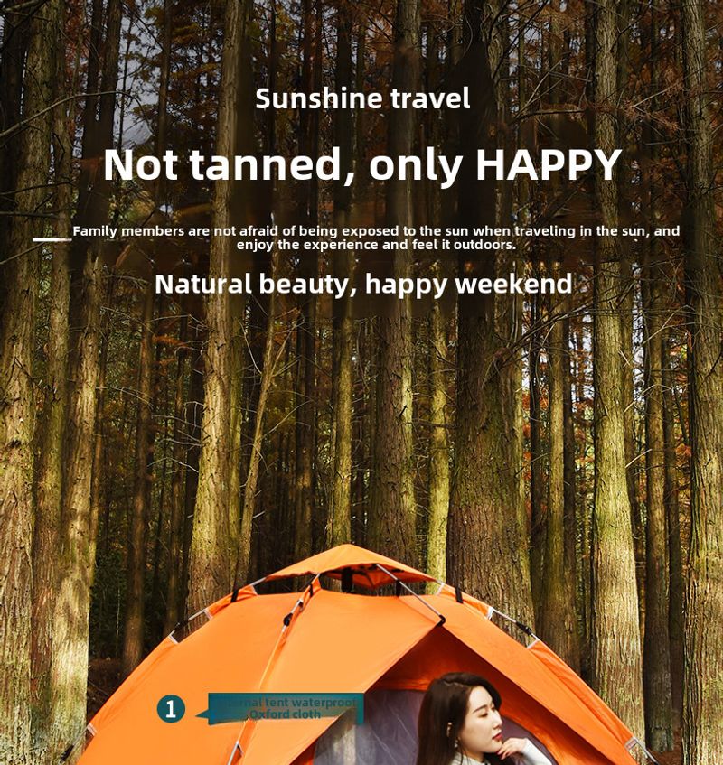 Outdoor Fully automatic two speed 3-4 people wilderness beach camping tents_voghion.com