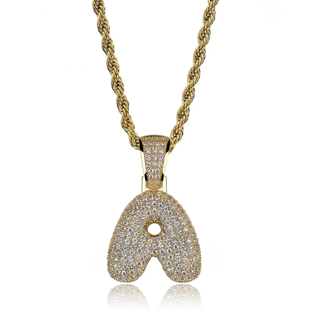 Gioielli Hip Hop da uomo, moda, collana con ciondolo a forma di lettera ghiacciata, lettere iniziali in oro, collane per uomo_voghion.com