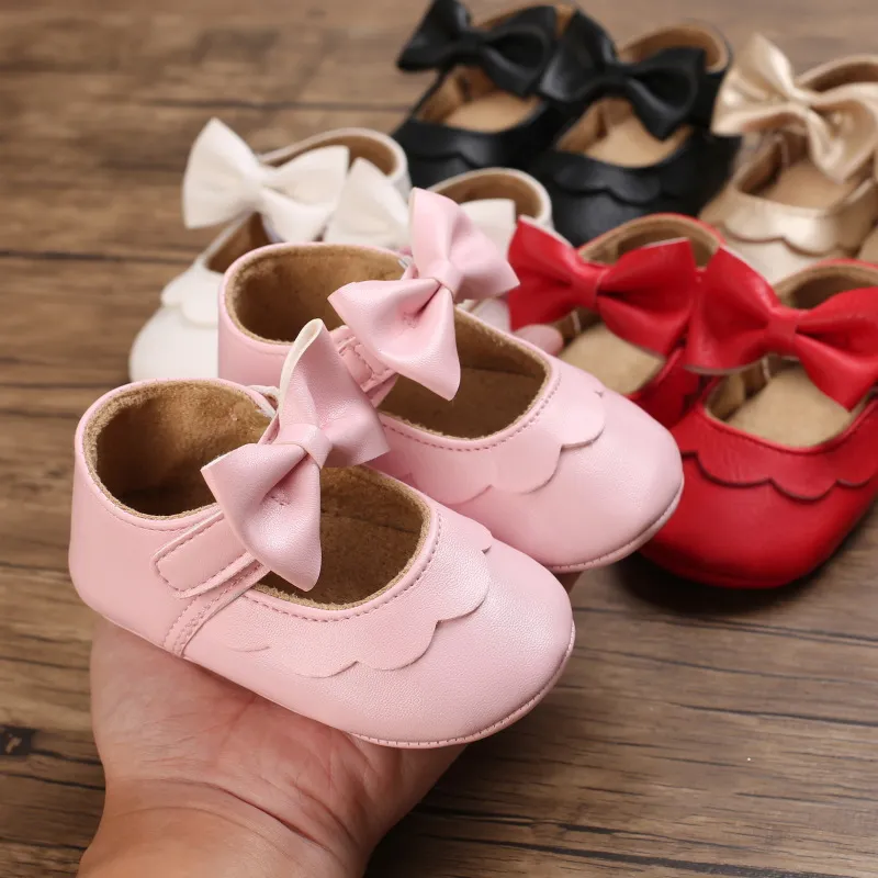 Scarpe per neonati con fiocco e suola morbida, per culla, per bambine, principesse, Littlesprouts_voghion.com