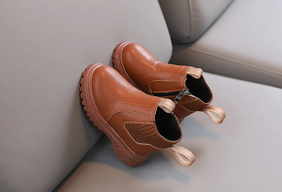Fashion Kids PU Leather New Winter Children's Shoes Kidsnest Boys Girls Anti Slip Foot Warmer Toddler Snow Boots Size US_voghion.com