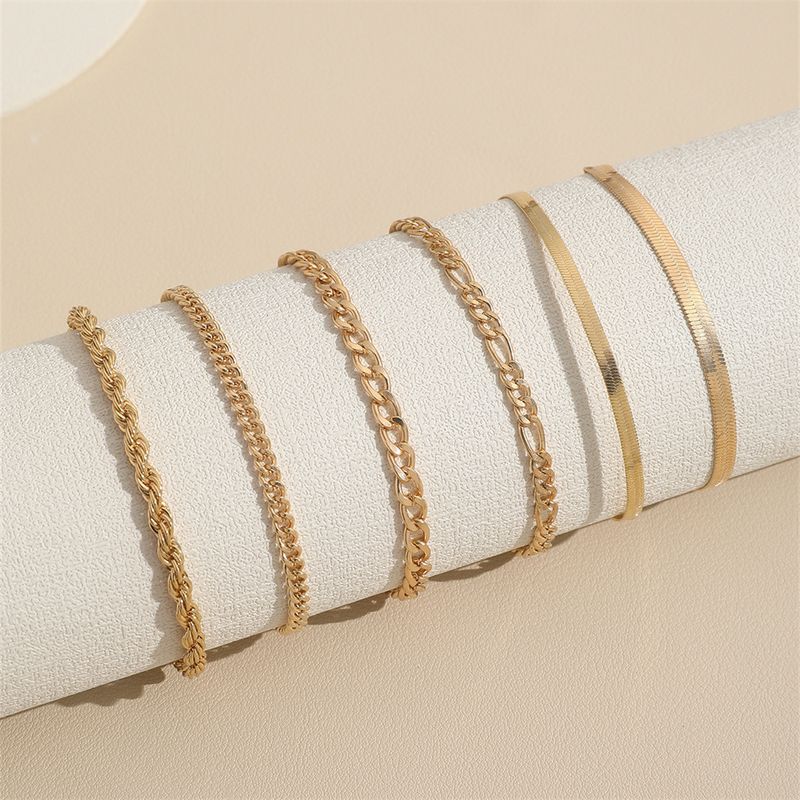 New Handicraft Simple Multi Layered Metal Blade Chain Bohemian Fashion Layered Bracelet_voghion.com