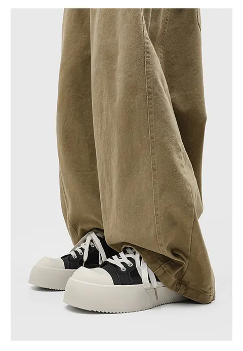 Weiße Freizeitschuhe Für Herren Mit Dicker Sohle Und Canvas-design_voghion.com